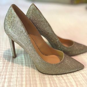 Nine West Gold Glitter Heels